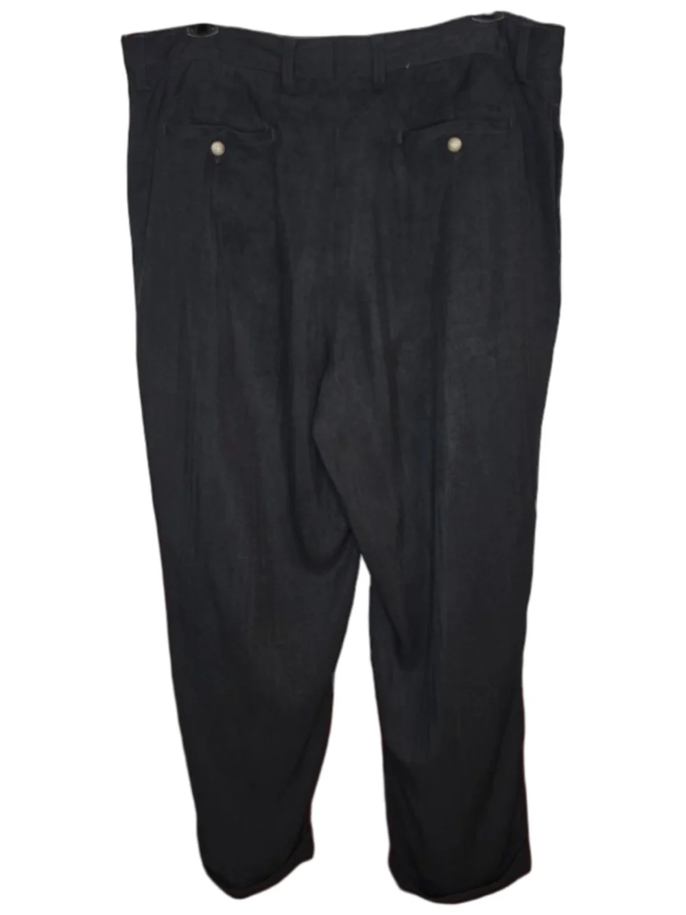 Tommy Bahama 100% Silk Black Pleated Cuffed Dress Pants Mens 38